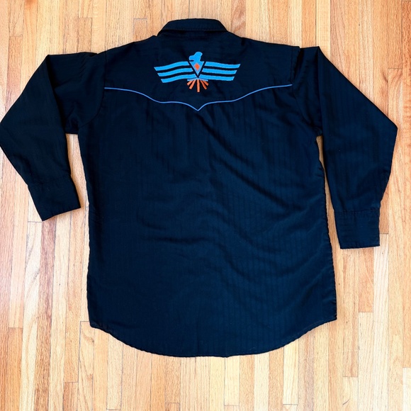 Vintage 90s Black Western Embroidered Shirt - Picture 3 of 8